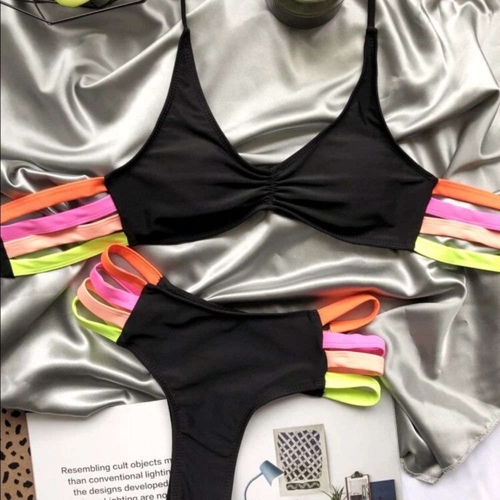 Ladder Cut Out High Cut Bikini Swimsuit